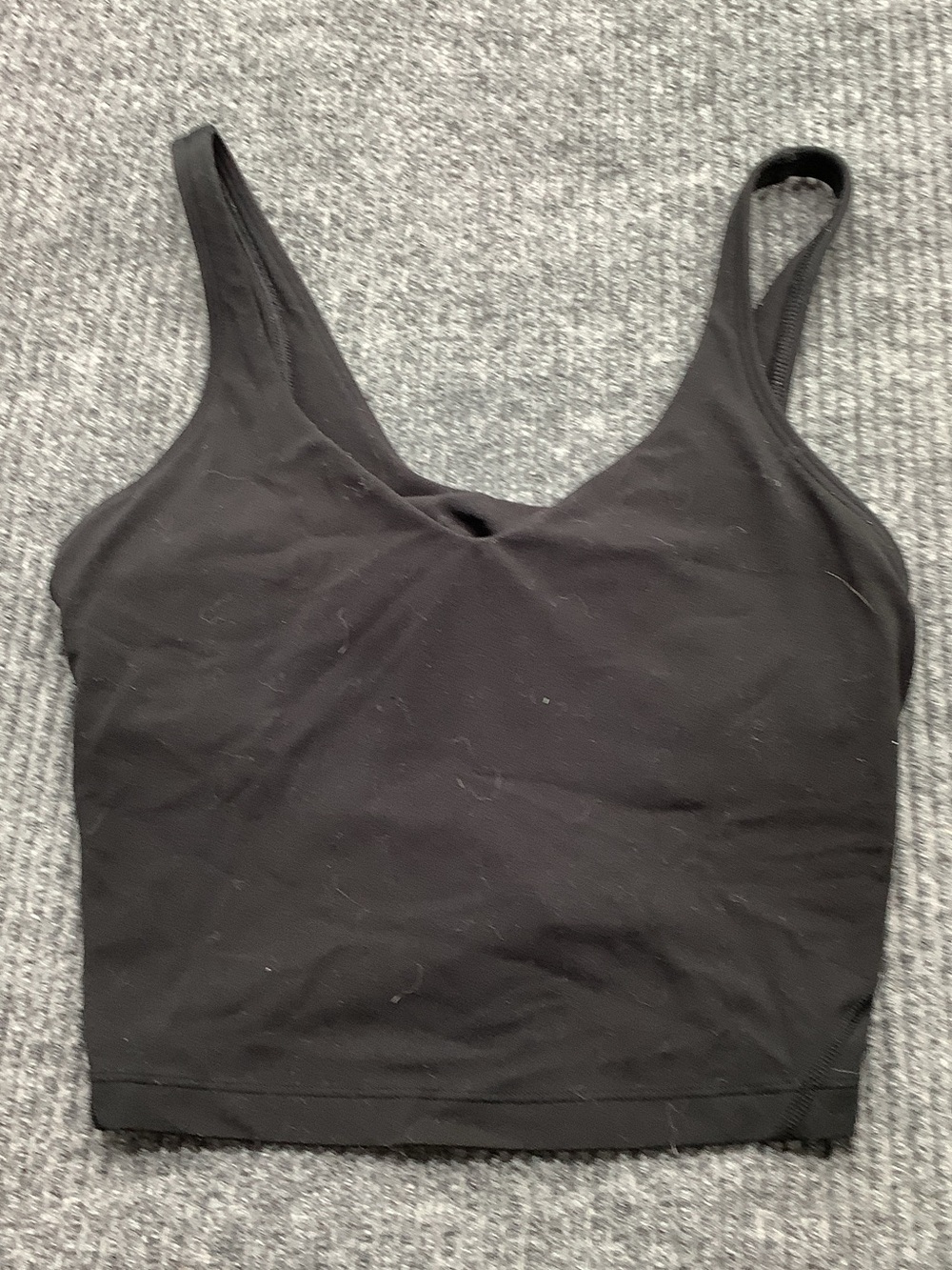 lululemon athletica Black V-Neck Crop Tank